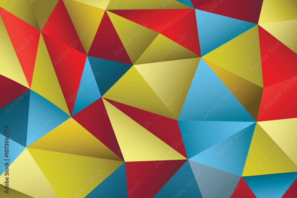 Polygonal rainbow mosaic background. Abstract low poly vector illustration. Triangular pattern in halftone style. Template geometric business design with triangle for poster, banner, card, flyer