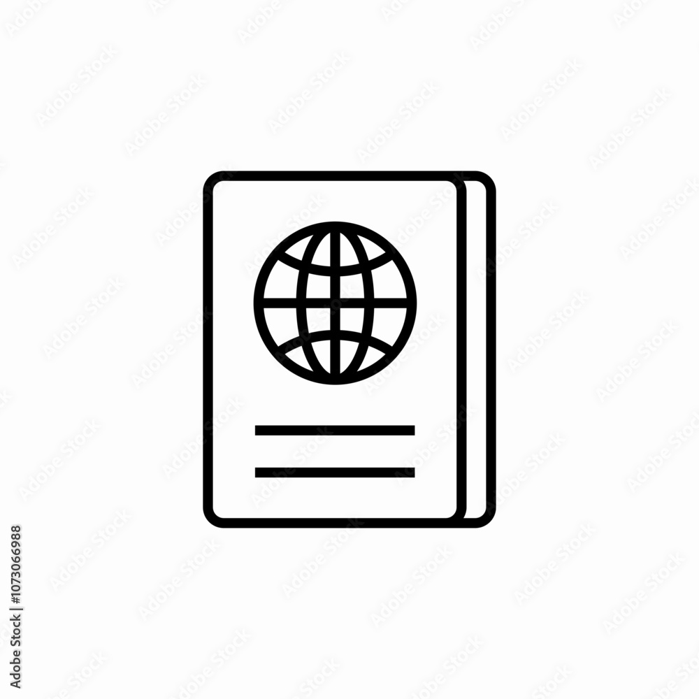 passport document icon sign vector passport document icon sign vector