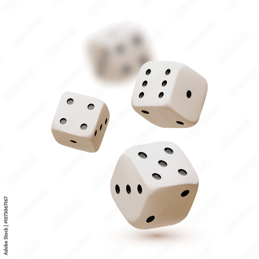 Falling dice. 3D gambling and game design Falling dice. 3D gambling and game design