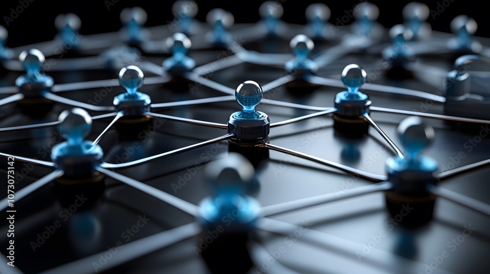 Business global connections, holographic display of world network with internet marketing data visuals