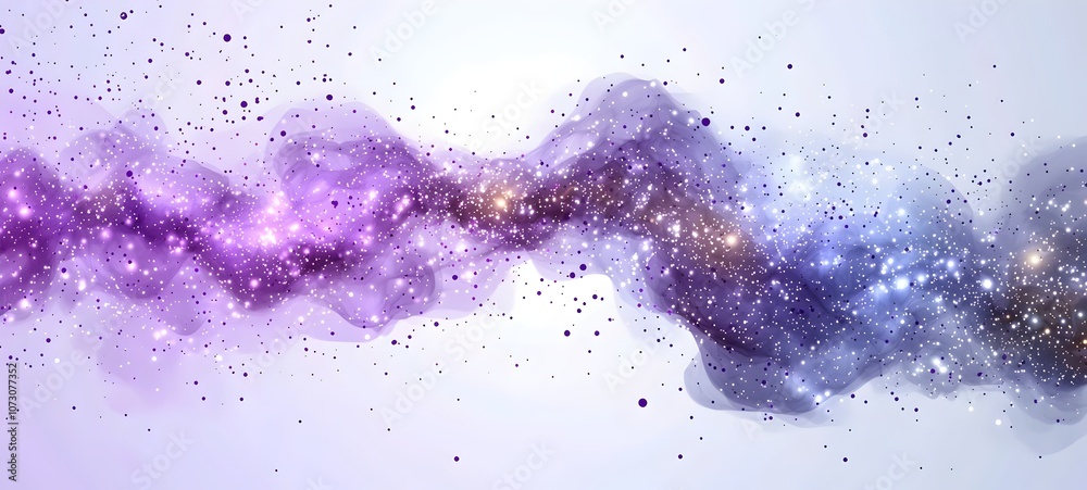 Obraz premium A stunning abstract representation of a cosmic nebula, featuring swirling shades of purple and blue with a scattering of star-like glimmers, evoking a sense of wonder and mystery.