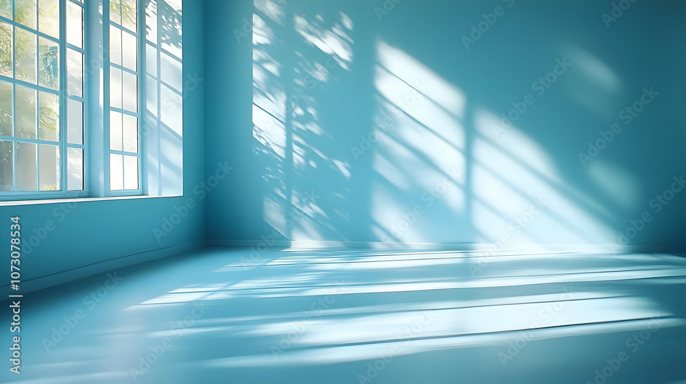 Light and Shadow Blue Room Illustration Light and Shadow Blue Room Illustration