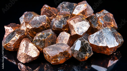 Closeup of Brown and Copper Crystal Rocks - Realistic Image