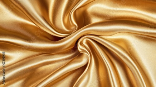 Elegant Golden Silk Fabric Texture Background