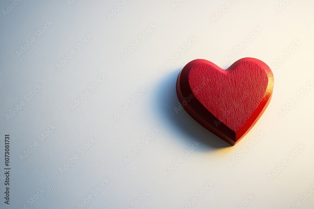 Minimalist Red Heart on a Light Background Minimalist Red Heart on a Light Background