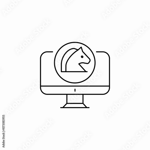 online chess computer icon sign vector