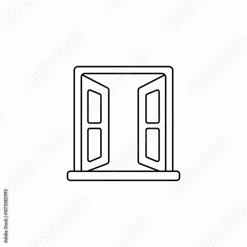 open window icon sign vector