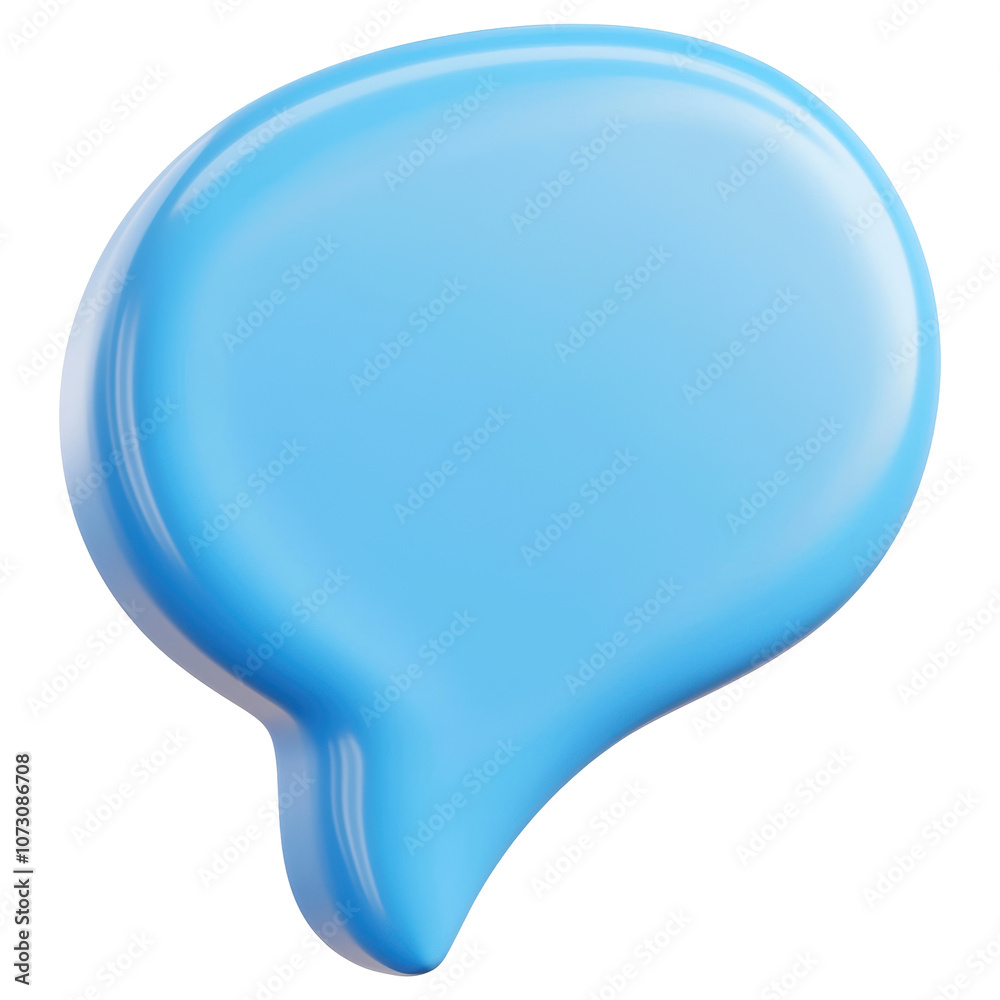 A blue bubble shaped object isolated on transparent or white background, png