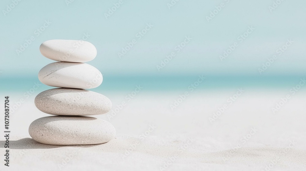 A serene stack of smooth stones sits on a sandy beach, with gentle waves in the background, evoking tranquility and balance in nature. A serene stack of smooth stones sits on a sandy beach, with gentle waves in the background, evoking tranquility and balance in nature.