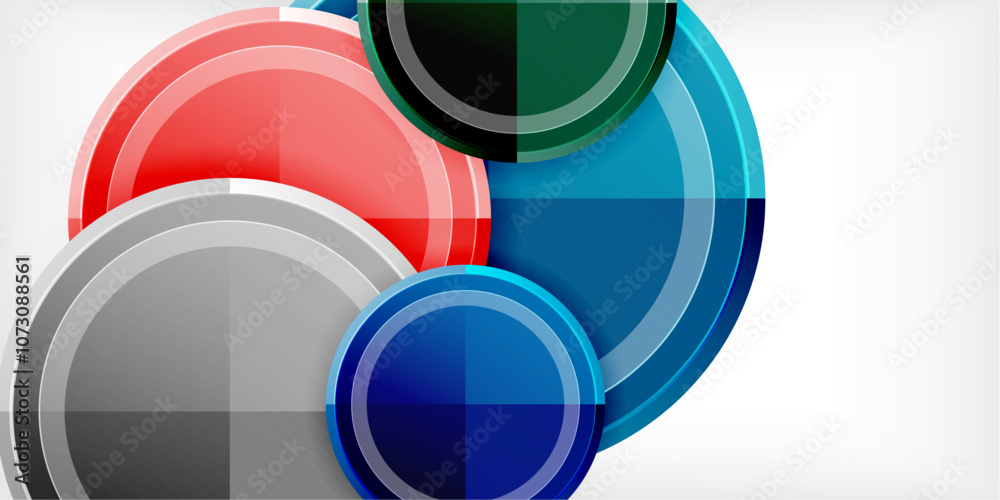 Abstract background - multicolored circles, trendy minimal geometric design, vector illustration Abstract background - multicolored circles, trendy minimal geometric design, vector illustration