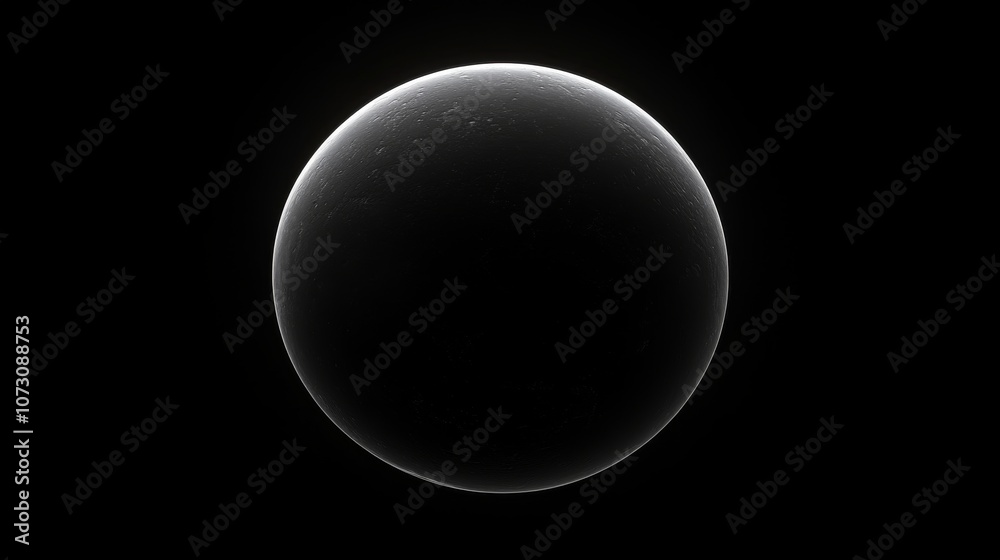 Dark Textured Sphere with Subtle Glow