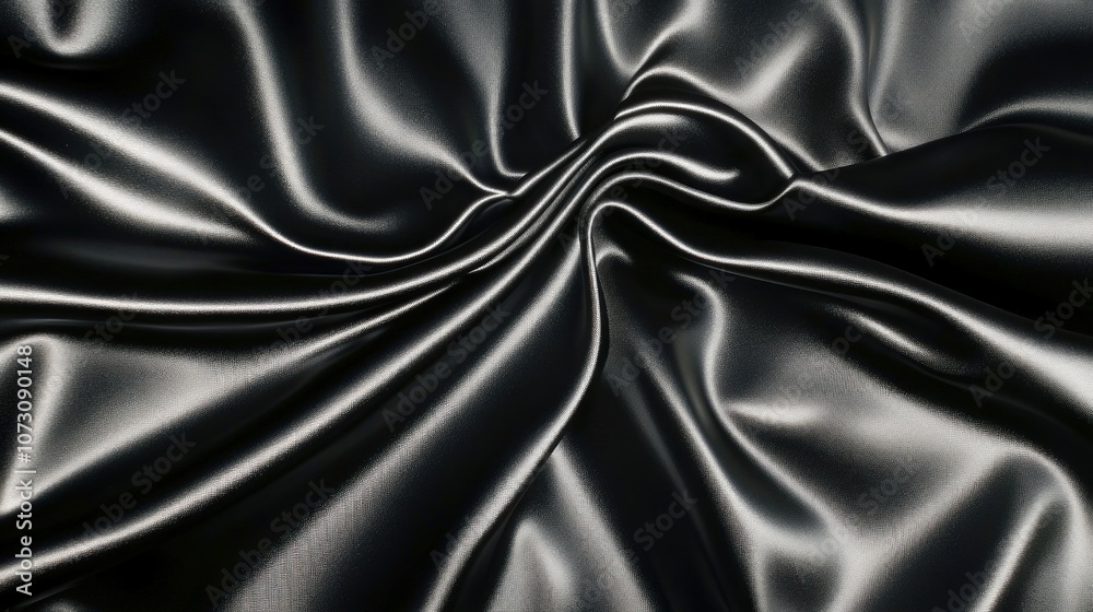 Obraz premium Black Satin Fabric Texture Background