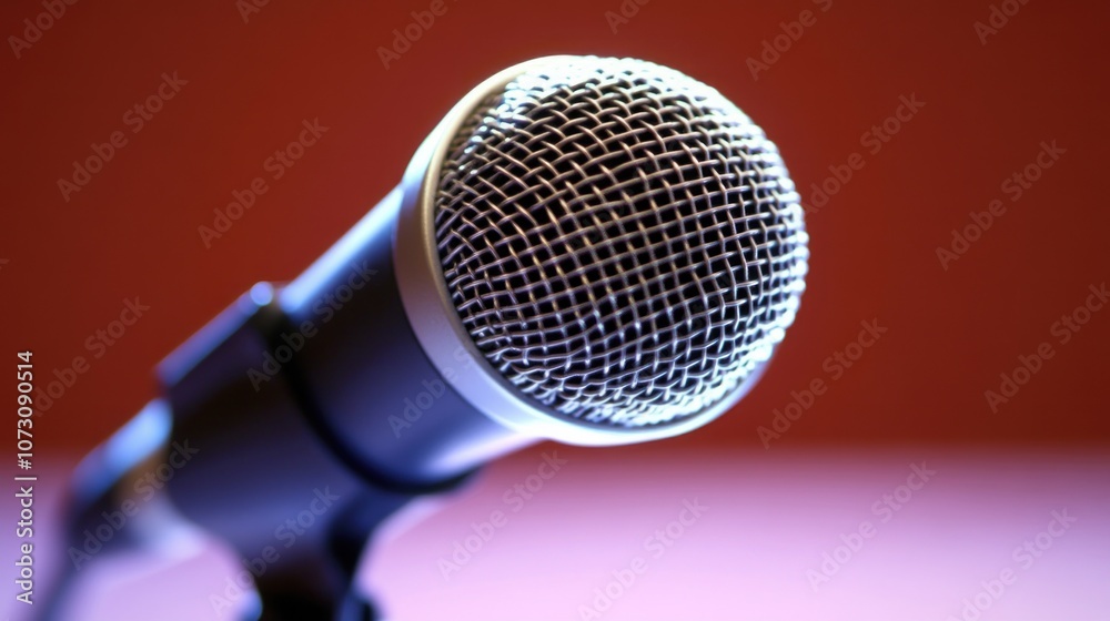 Professional Microphone on a Vibrant Background Professional Microphone on a Vibrant Background