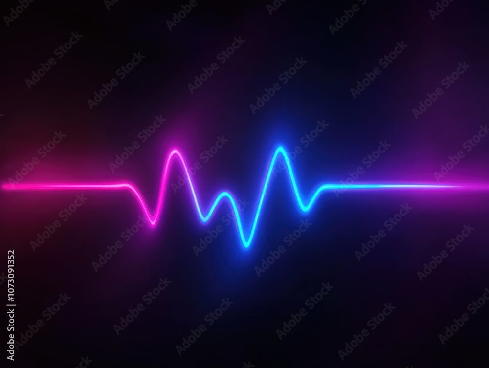 Neon Electrocardiogram Waveform Visual Neon Electrocardiogram Waveform Visual