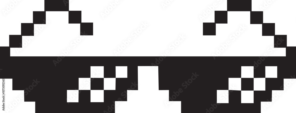 Pixel glasses icon. Black flat vector isolated on transparent background element of pixel art. Ghetto lifestyle culture design. Mock up template. Abstract concept graphic sign. Pixel glasses icon. Black flat vector isolated on transparent background element of pixel art. Ghetto lifestyle culture design. Mock up template. Abstract concept graphic sign.