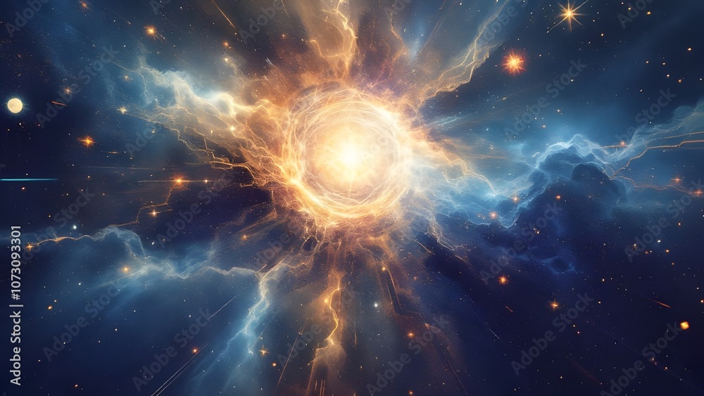 Obraz premium Cosmic space with nebulae supernova celestial astrology scientific research interstellar constellation astrology