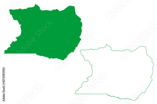 Marechal Thaumaturgo municipality (Acre state, Municipalities of Brazil, Federative Republic of Brazil) map vector illustration, scribble sketch Marechal Thaumaturgo map