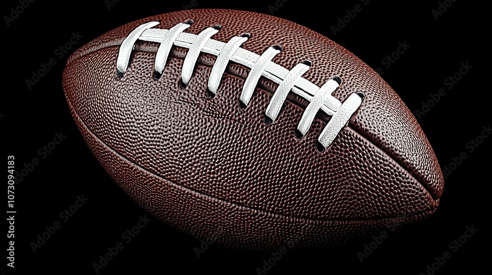 Fototapeta premium Close-Up of an American Football on a Black Background