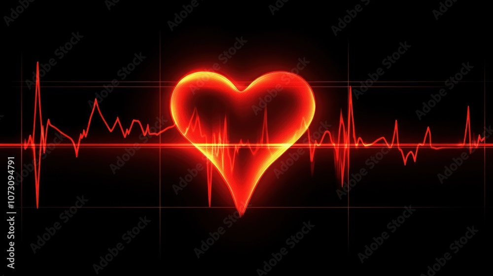 Heartbeat Electrocardiogram Graph Visual Representation Heartbeat Electrocardiogram Graph Visual Representation