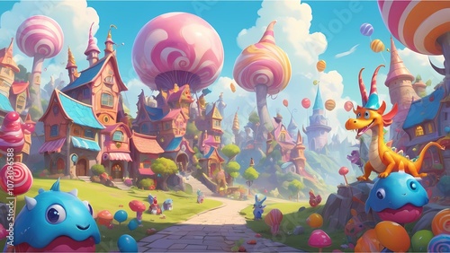 Dreamy Fantasy Village: Candy and Mushroom Houses