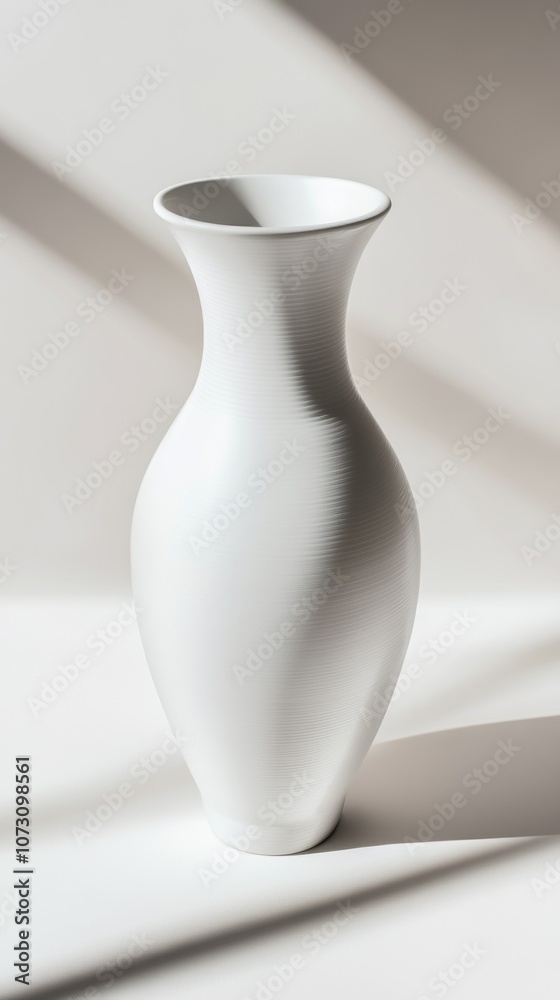 Elegant Minimalist White Vase on Soft Background Elegant Minimalist White Vase on Soft Background