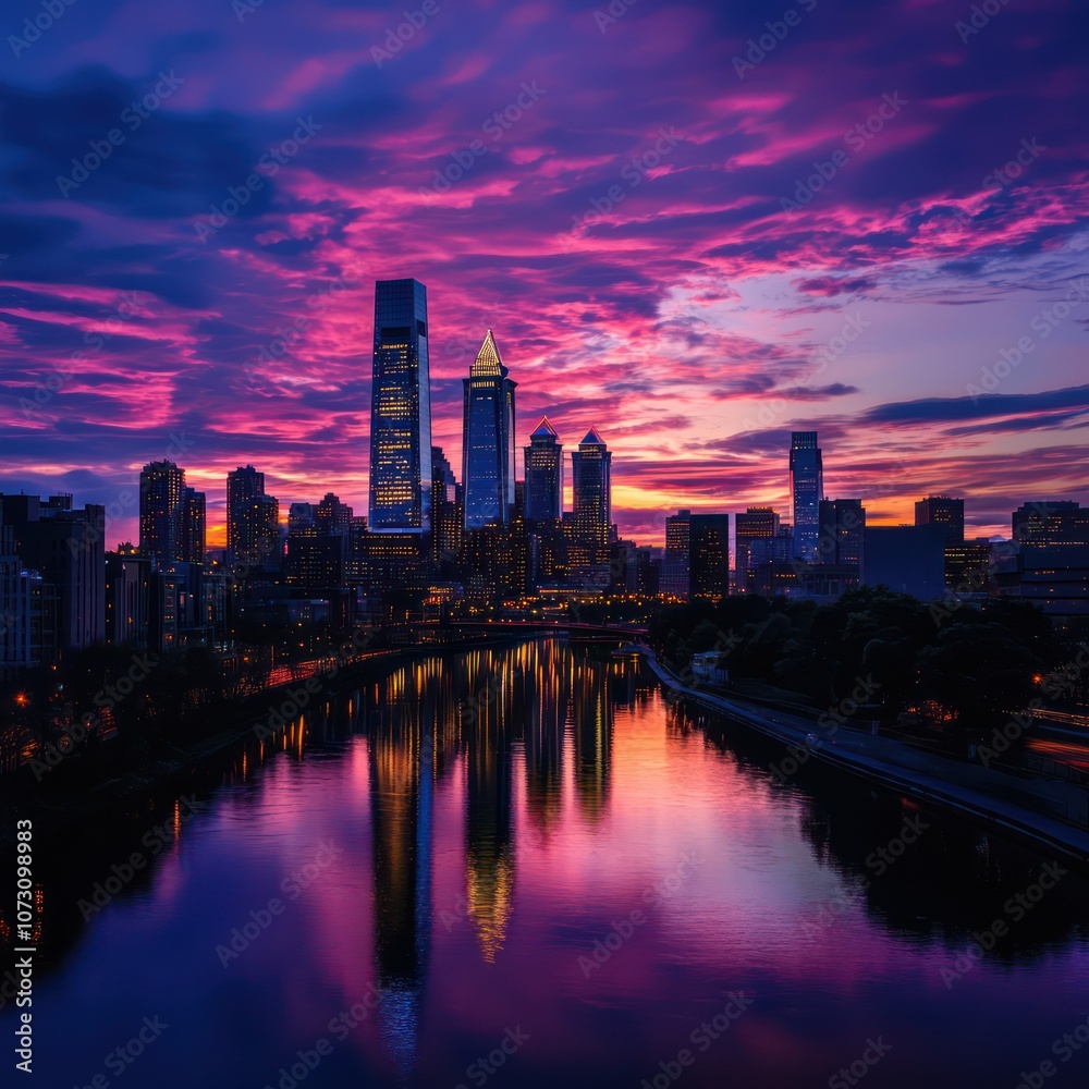 view of tall buildings from the edge of the lake with a yellowish blue sky in the afternoon view of tall buildings from the edge of the lake with a yellowish blue sky in the afternoon