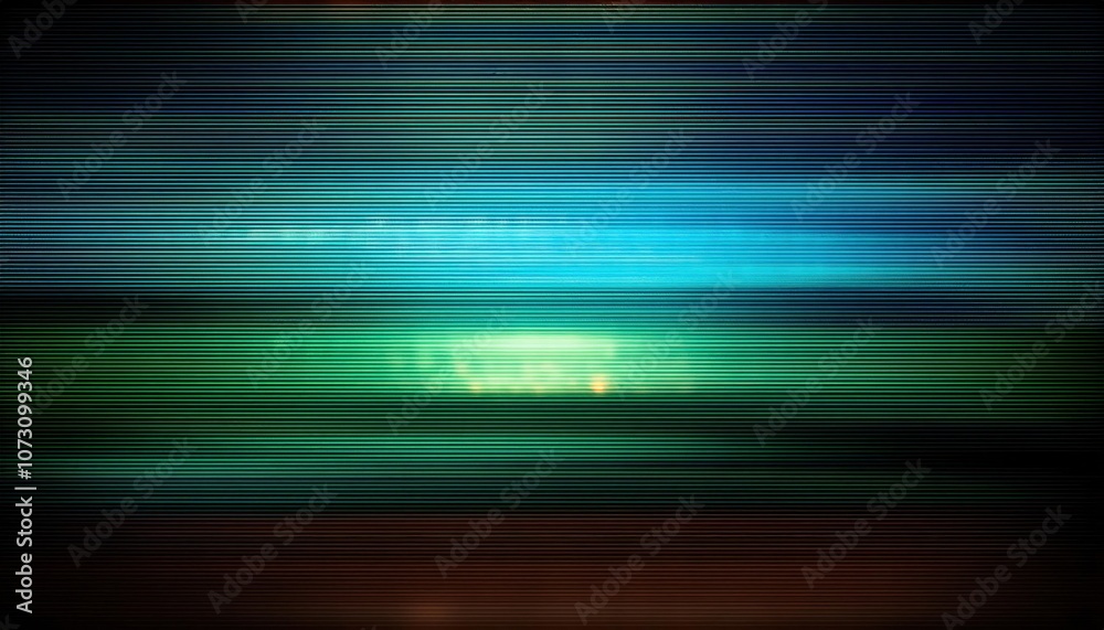 Abstract Digital Glitch Background with Vibrant Cyan and Teal Lines, Mimicking CRT Monitor Error or Futuristic Data Display. Perfect for Technology and Sci-Fi Themes in Design or Retro Media