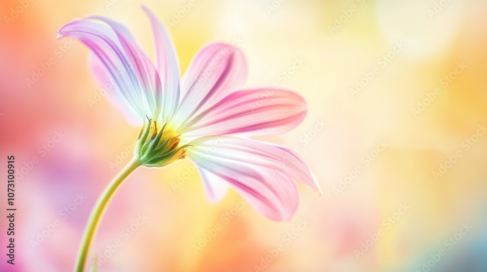Soft Pink Flower with Colorful Background Soft Pink Flower with Colorful Background
