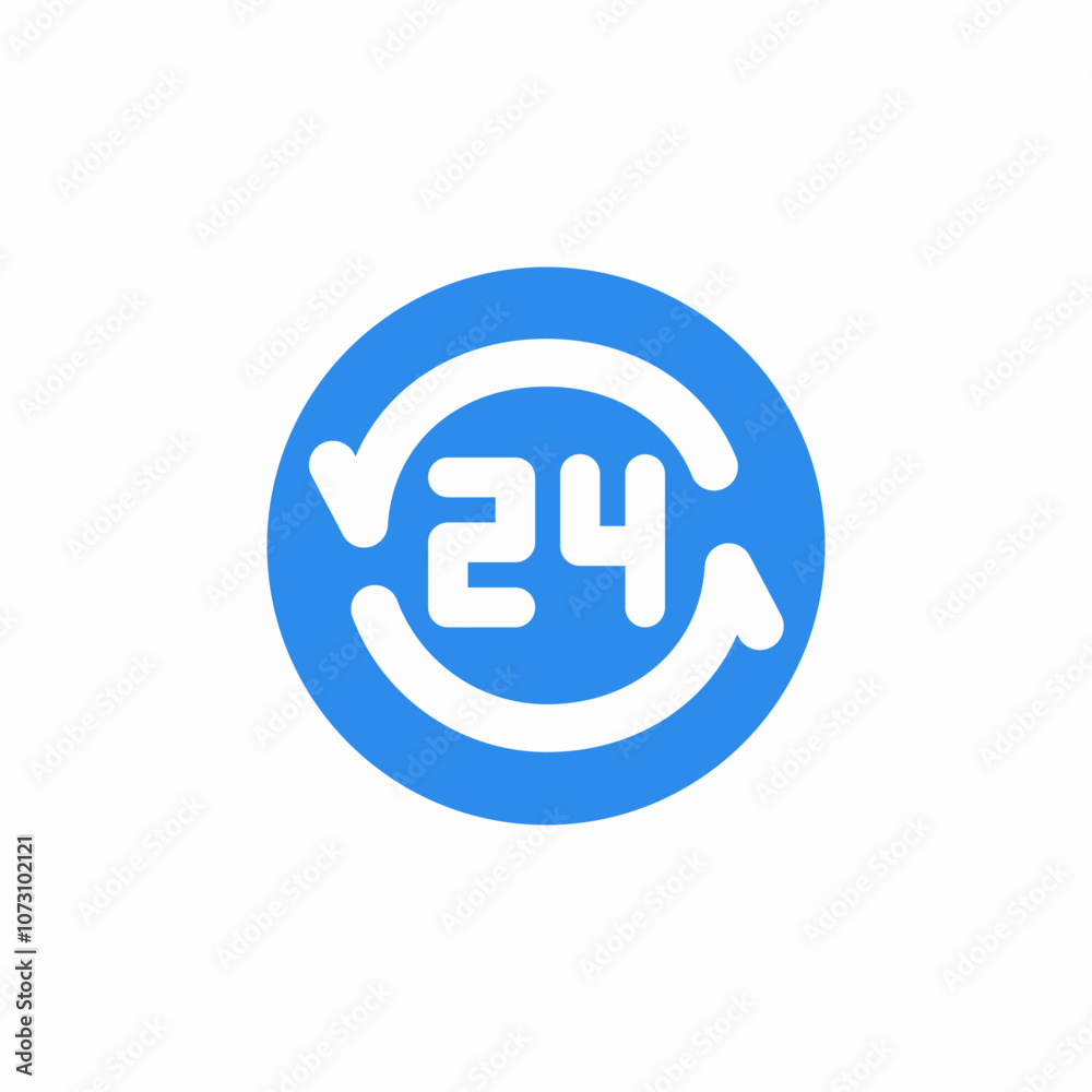 24 hours work icon sign vector