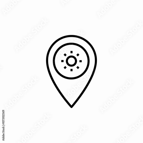 beach location icon sign vector