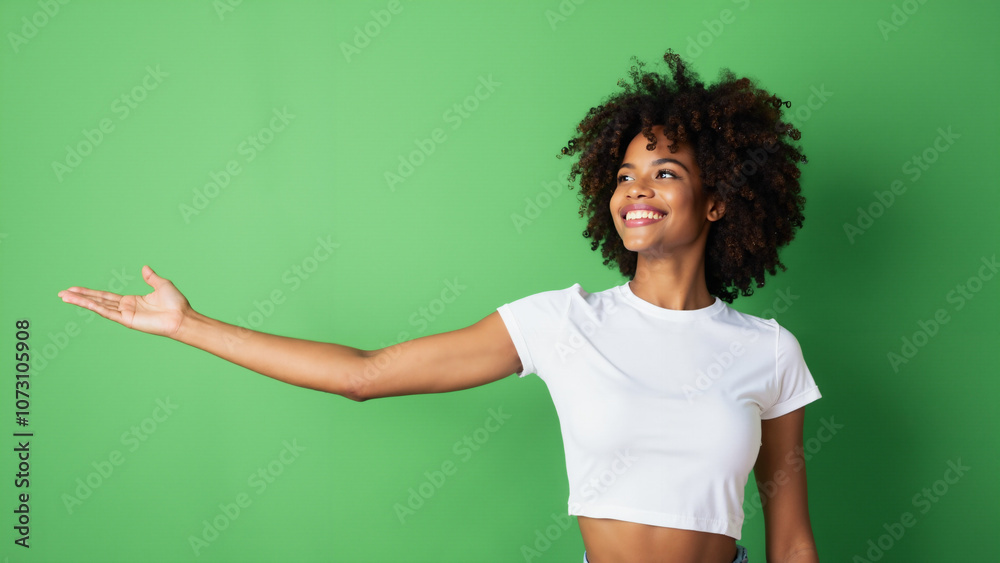Confident Young Woman in White Crop Top: Perfect for Fashion, Lifestyle, and E-commerce Advertising Confident Young Woman in White Crop Top: Perfect for Fashion, Lifestyle, and E-commerce Advertising