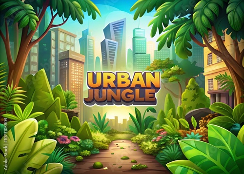 Urban Exploration Inspired Jungle Adventure in Cartoon Comic Game Style with Editable Text Effect for Dynamic Storytelling and Interactive Engagement photo