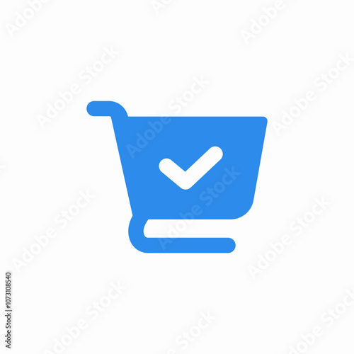 shopping cart check mark icon sign vector