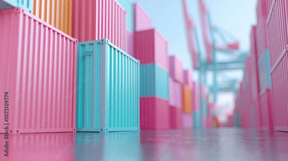 Neat crate icon against a dock backdrop, showcasing organized inventory storage in a streamlined design. Neat crate icon against a dock backdrop, showcasing organized inventory storage in a streamlined design.