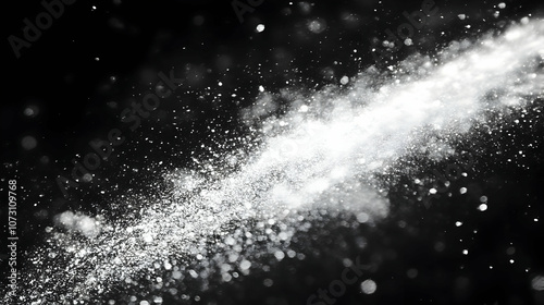 Abstract White Dust On Black Background