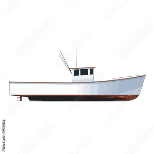 White and Brown Wooden Fishing Boat