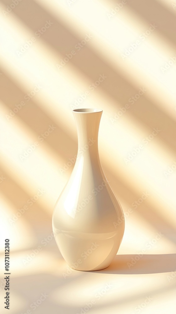 Elegant White Vase with Clean Lines and Soft Lighting Elegant White Vase with Clean Lines and Soft Lighting