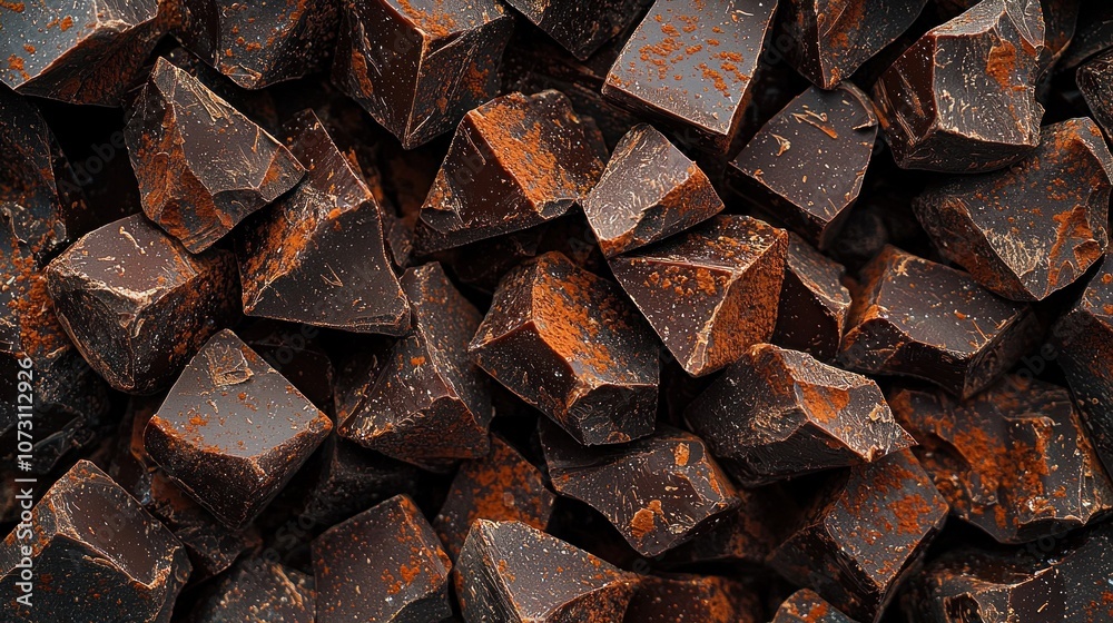 Textured Chocolate Cubes on Dark Background Textured Chocolate Cubes on Dark Background