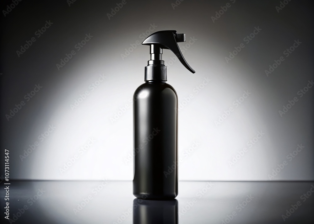Silhouette Photography of a Macro Shot Featuring a Beautiful Haircare Styling Spray Bottle Against a Minimalistic White Background for Elegant Product Presentation Silhouette Photography of a Macro Shot Featuring a Beautiful Haircare Styling Spray Bottle Against a Minimalistic White Background for Elegant Product Presentation