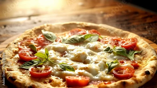 International Pizza Day celebration with freshly baked margherita pizza