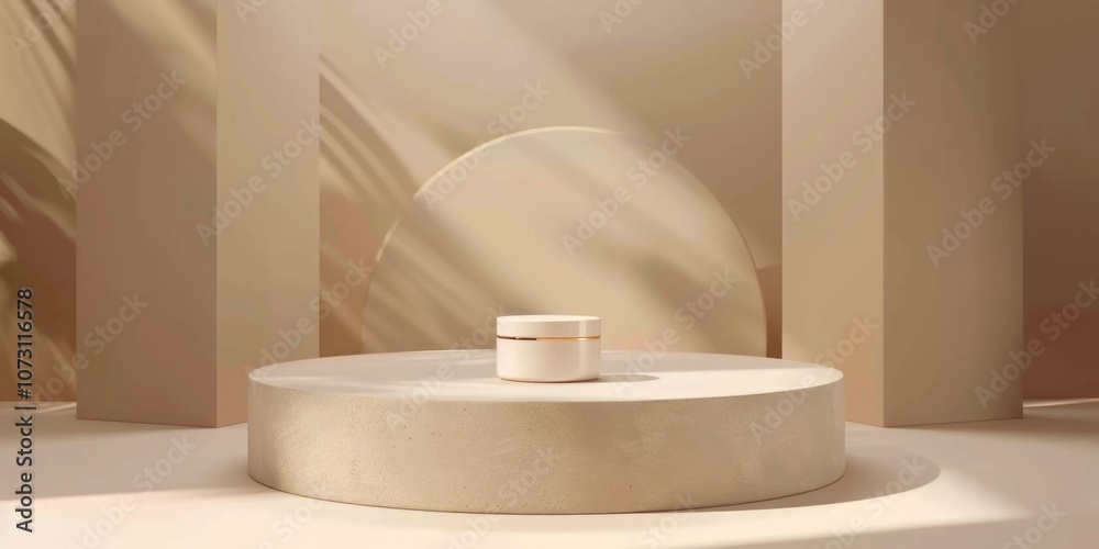 A futuristic model of an interior design showcasing a minimalist modern look with beige tones and lighting effects. A futuristic model of an interior design showcasing a minimalist modern look with beige tones and lighting effects.