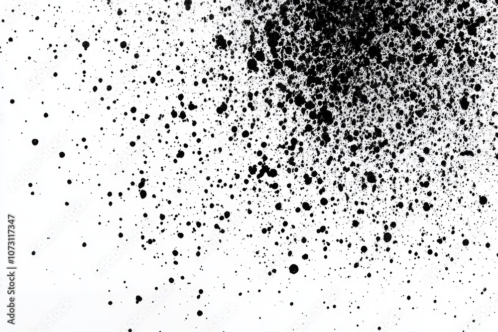 Ink splatter art, abstract pattern, black ink on white paper. Ink splatter art, abstract pattern, black ink on white paper.