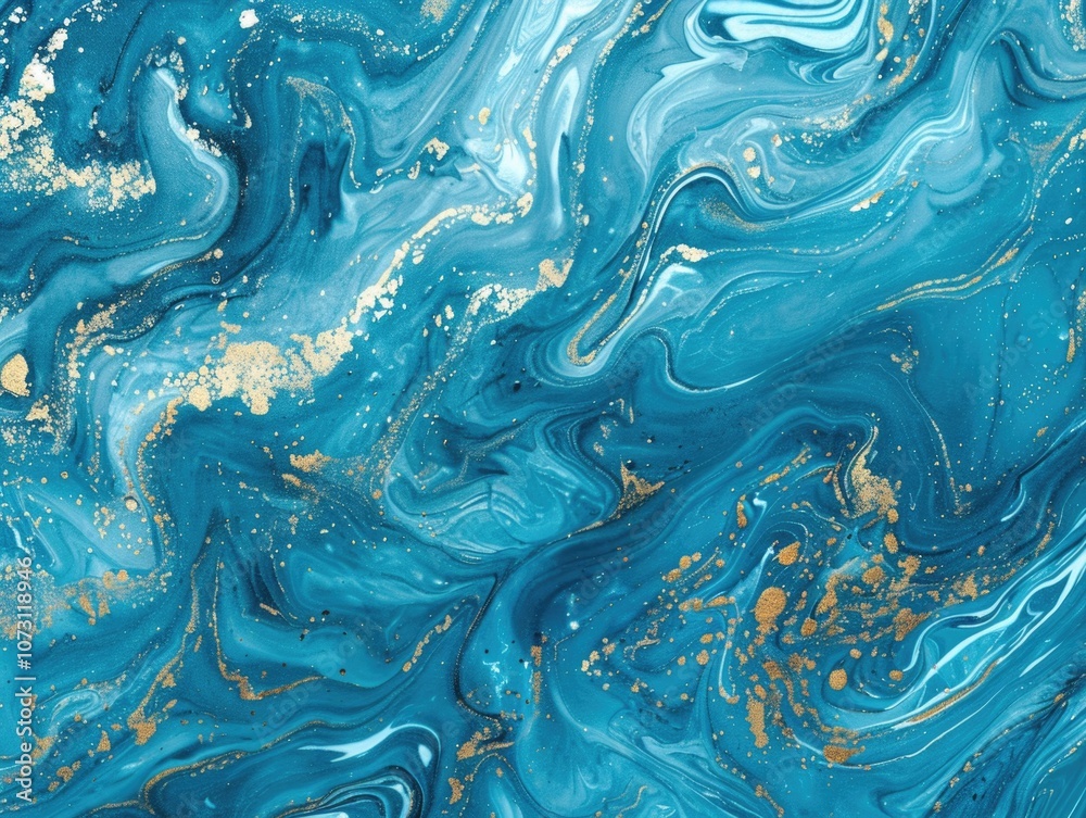Sea foam blue marbled abstract with gold specks, creating a luxurious textured surface with shimmering golden particles. Sea foam blue marbled abstract with gold specks, creating a luxurious textured surface with shimmering golden particles.