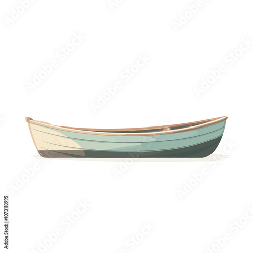 Wooden Rowboat Illustration