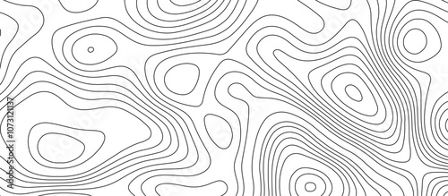 Abstract white wave paper curved reliefs background design. The black on white contours topography stylized relief diagram line wave carve pattern background.