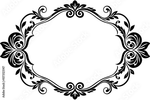 Vintage frame on white background.