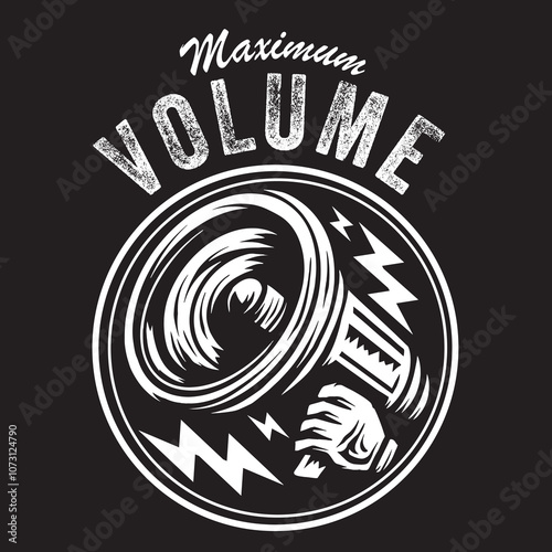 Vintage illustration of loudspeaker logo