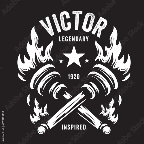 Vintage illustration of the torch logo of the championship event