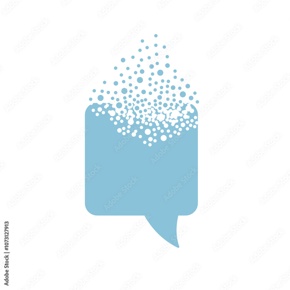 Message bubbles with effect of destruction. Dispersion