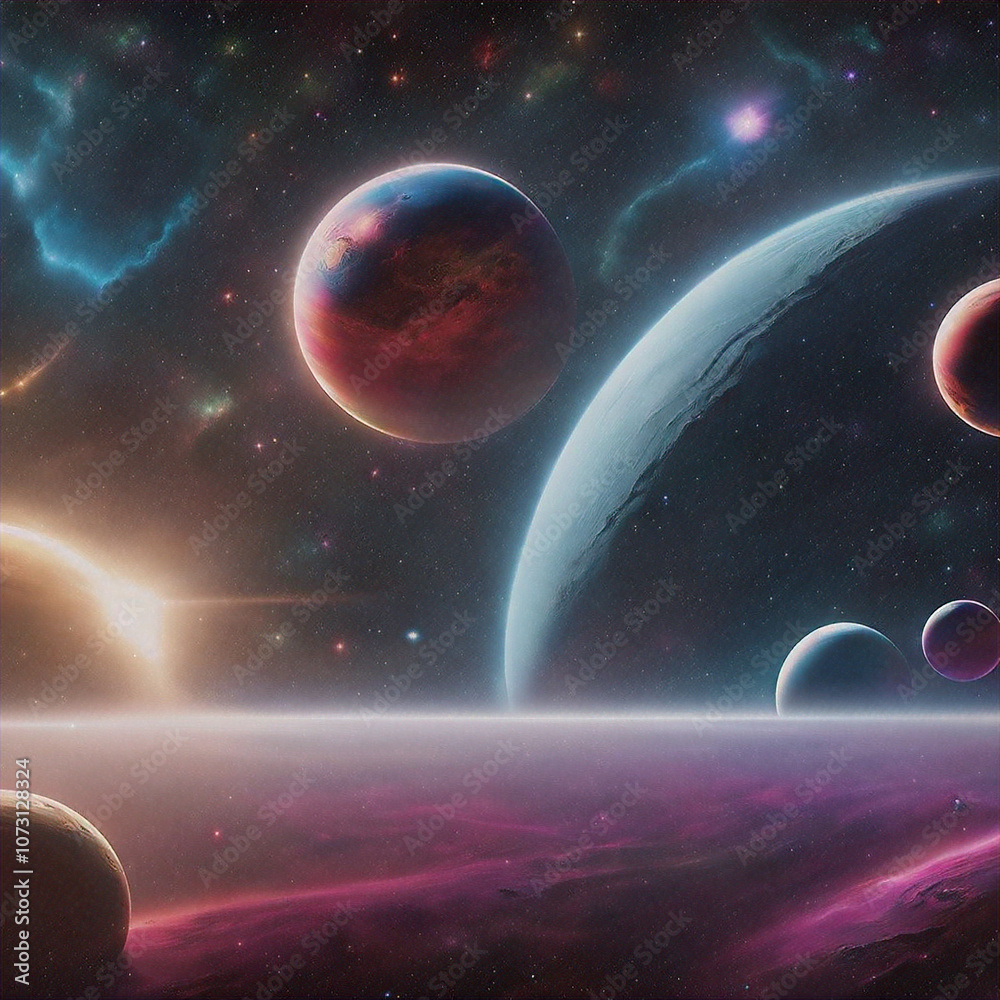 Obraz premium Cosmos imaginaire, espace futuriste